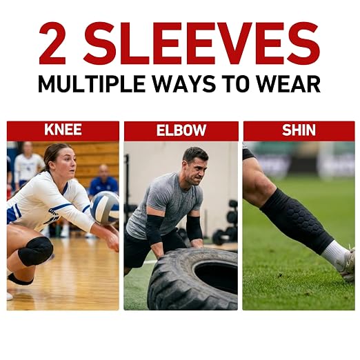 McDavid Moisture Wicking HEX Technology Knee Sleeves for Women/Men, Elbows & Shins Protection, Hex Pads