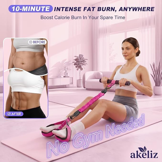 Pedal Resistance Band with Handle, 3 Tube Adjustable Foot Pedal Resistance Bands for Abs, Core, Arm, Leg, Sit Up Exercise Equipment for Women Men, Multifunction Tension Rope Home Workout