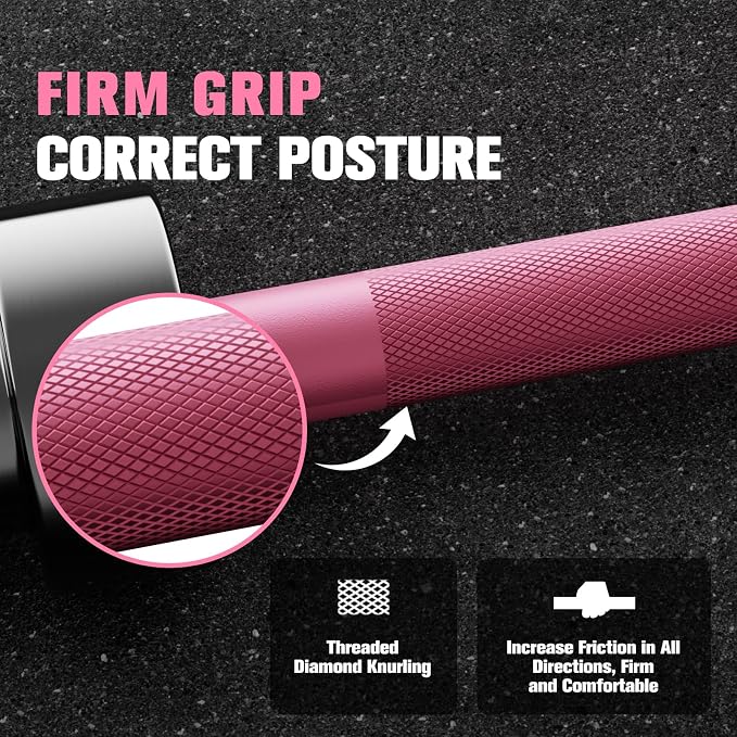 RitFit Elite 7ft Olympic Barbell, Robust 45lb Barbell for Weightlifting and Powerlifting, Superior Olympic Bar with Exceptional 500lbs Load Capacity, Weight Bar for 2” Standard Plates