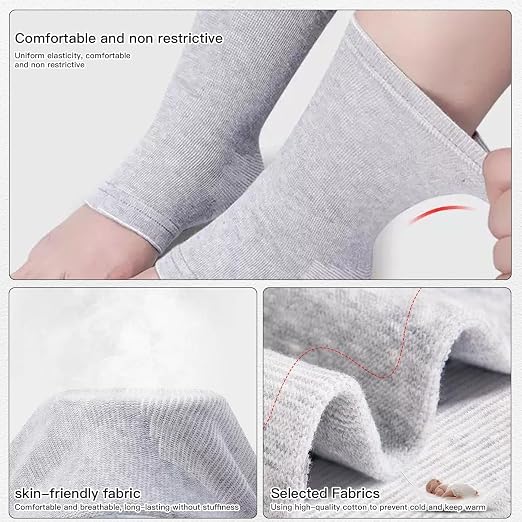 Bamboo Foot Sleeves for Women & Men 2-Pack Original - Premium Anti-Fatigue Footsleeves (Gray, L(ShoeSize41-44))