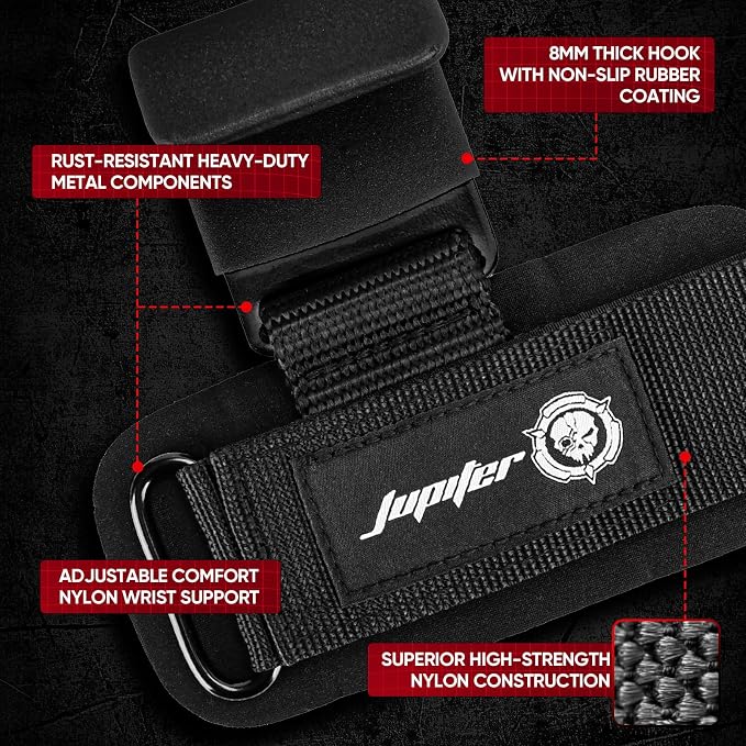 JUPITER Weight Lifting Grips (Pair), Wrist Support for Heavy Lifting, Deadlifts, Pull Ups, Powerlifting & Gym Workouts