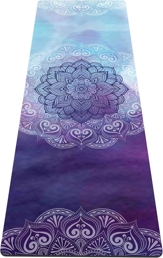 nuveti Yoga Mat Print Extra Thick TPE Non Slip Fitness Exercise Mat with Carrying Bag,72"x24" Extra Thick 6MM Exercise & Workout Mat for Yoga, Pilates Fitness and Floor Exercises
