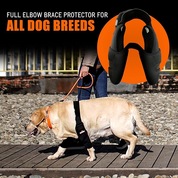 Dog Elbow Brace Protector Pads for Canine Elbow and Shoulder Support Elbow Hygroma, Dysplasia, Osteoarthritis, Elbow Calluses, Pressure Sores and Shoulder Dislocation (Both Legs, Small)