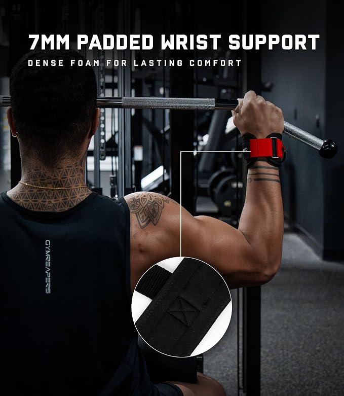 Gymreapers GripLink Lifting Straps – Heavy Duty D-Ring Weight Lifting Wrist Straps with Anti-Slip Silicone Grip Beads, Adjustable Support for Deadlifts, Powerlifting, Cable Machines & Gym Training