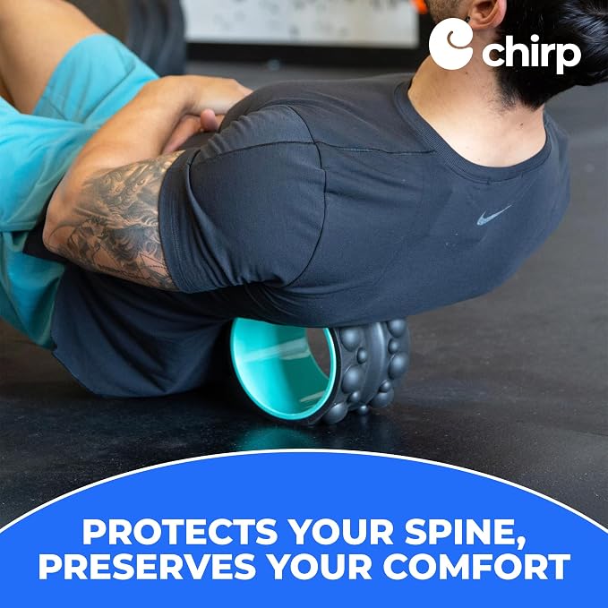 Chirp Wheel XR Acupressure Back Roller Set, 3-Pack, Mint | Acupressure Back Roller Set, Textured Foam Roller for Trigger Points, Deep Tissue Massage, 4/6/10 in