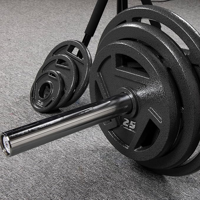 Elevon 2-Inch/1-Inch Cast Iron Weight Plate for Strength Training and Weightlifting, Olympic Grip Plate for Barbell