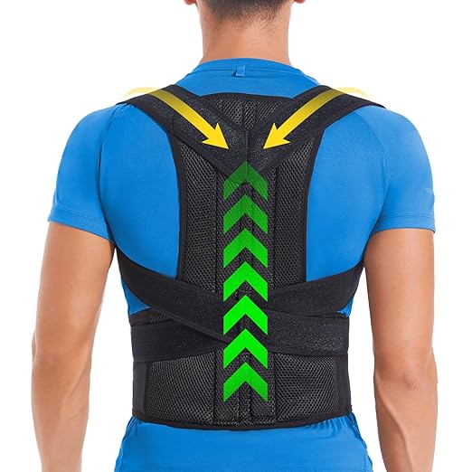 DIANMEI Back Brace Posture Corrector for Women and Men, Back Braces for Upper and Lower Back Pain Relief, Adjustable and Fully Back Support Improve Posture and Lumbar Support(M, 30"-35.5" Waist)