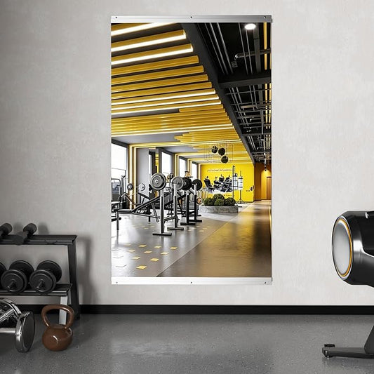 Home Gym Mirror for Wall, 36" x 60" Frameless Full Length Wall Mirror for Bedroom, Garage Gym, Workout Room, Silver