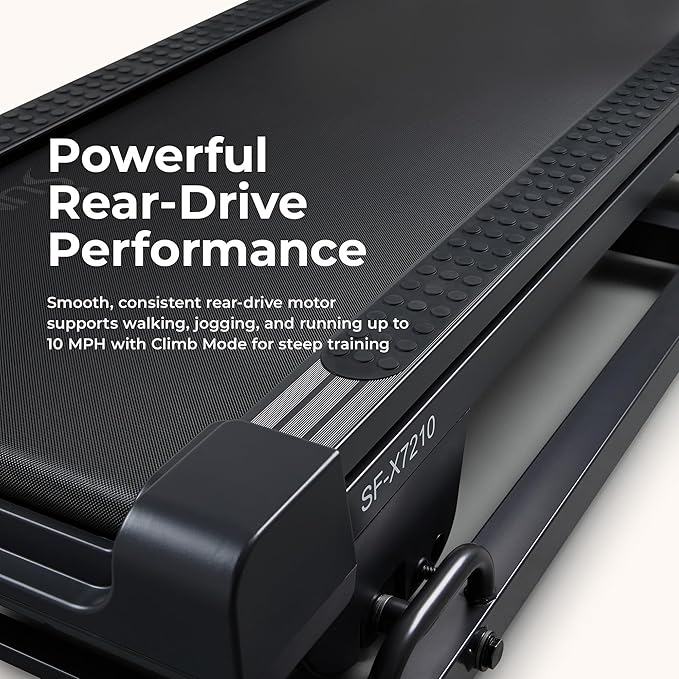 Sunny Health & Fitness Smart Treadmill Intensive Quiet Auto Incline/Decline | Commercial Level | Extreme Auto Incline | Decline Capabilities | Shock Absorbing | Pre-Program Workout | Multi-Grip Handrail
