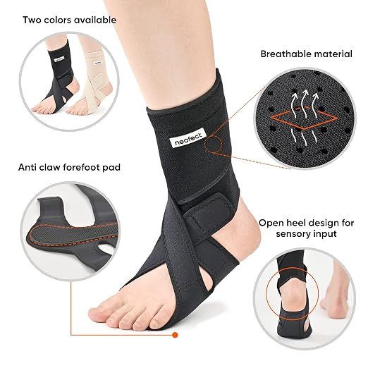 Drop Foot Brace - Adjustable AFO Ankle Brace for Walking & Stroke Recovery, Breathable Material for Ankle and Foot Support, Comfortable Design (Large/Right)
