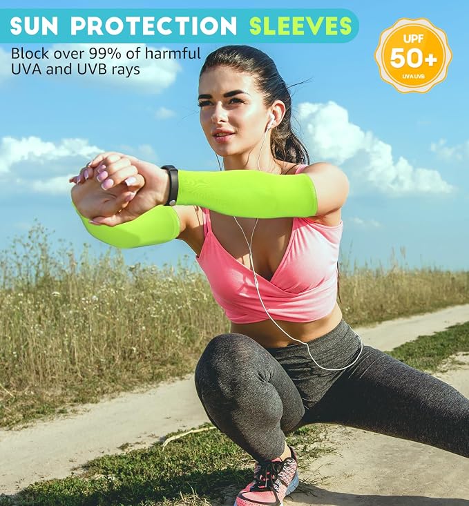 HiRui Arm Compression Sleeves for Men Women Youth, UV Protection 20-30mmHG Support Tattoo Cover, Breathable Moisture-Wicking
