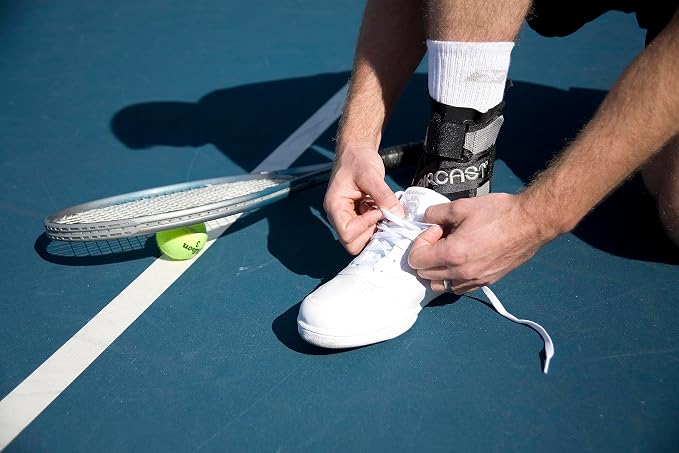 AIRCAST A60 Ankle Support for Sprained Ankles & Injury Protection - Waterproof, Large