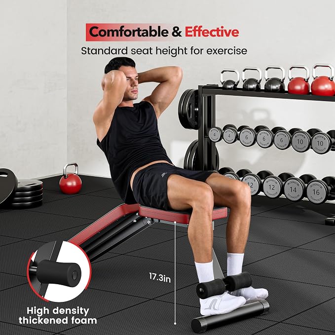 NICEPEOPLE Adjustable Weight Bench for Home Gym, 660LBS Capacity Workout Bench with 8 Backrests for Chest Shoulders Arms, Compact and Foldable Strength Bench for Small Space Apartment Room