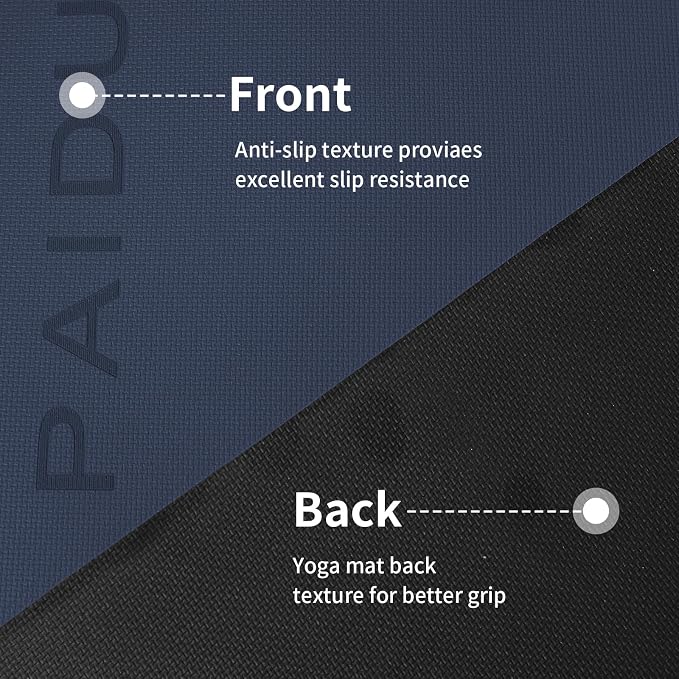 PAIDU POE Yoga Mat （10mm）Extra Thick Fitness Mat 72"x24" with Carry Strap | Non-slip, tear-resistant and suitable for all ages, perfect for yoga, Pilates, home gym and full-body workouts.