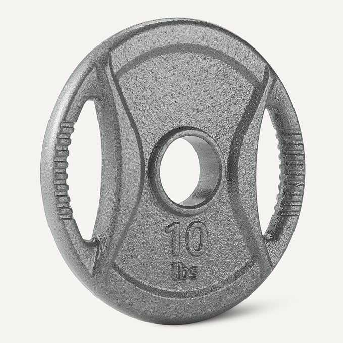 Amazon Basics 2-Inch Olympic Grip Weight Plates, Cast Iron, for Powerlifting, CrossFit & Strength Training