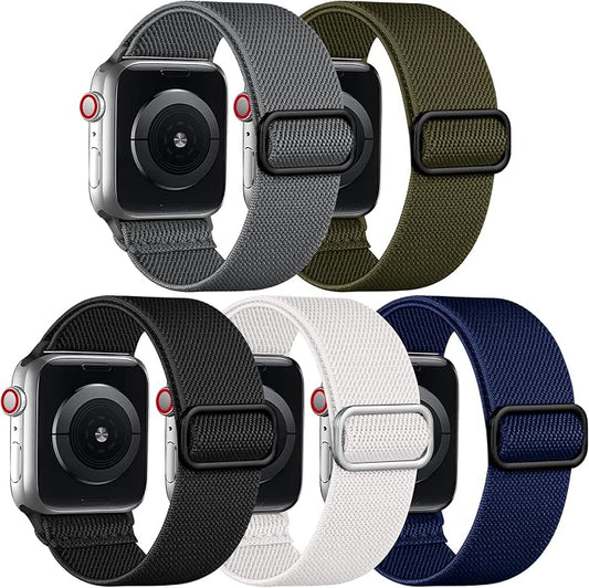 Adorve Stretchy Band Compatible with Apple Watch Bands Ultra 3/2/1 49mm 46mm 45mm 44mm 42mm 41mm 40mm 38mm Men Women, Soft Nylon Elastic Braided Strap Fits for iWatch Series 11/10/9/8/7/6/5/4/3/SE3-1