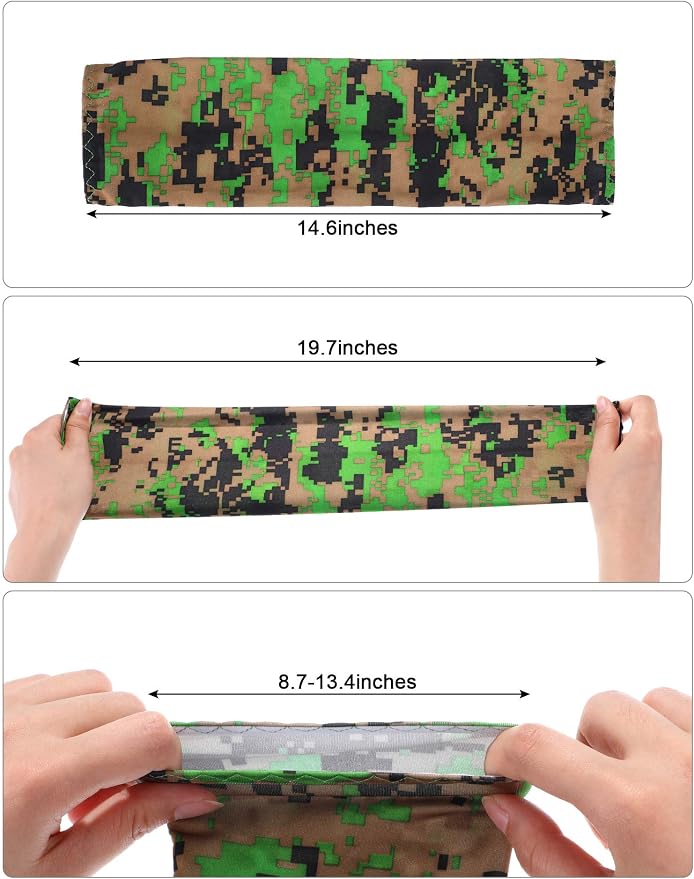 Mudder 8 Pairs UV Sun Protection Cooling Arm Sleeves for Men Women Youth Silk Compression Arm Cover Breathable Outdoors Sport