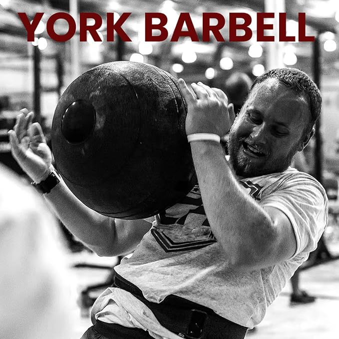 York Barbell 30LB Rubber Slam-Ball – Dead Weight with Textured Surface – Minimal Bounce Absorbs Impact – Pilates Yoga Strength Training Physical Therapy Cardio Exercises for Full Body Workout - Black