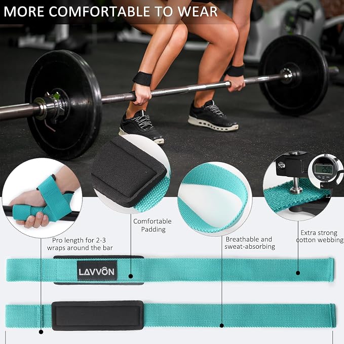 Barbell Pad Set - Hip Thrusts Pads for Squat&Lunges/Bench Press Bar Padding | Standard Olympic Weight Bar Foam Pad,Gym Accessories for Women with Bar Bad -With Ankle Straps,Wrist Straps for Weightlifting