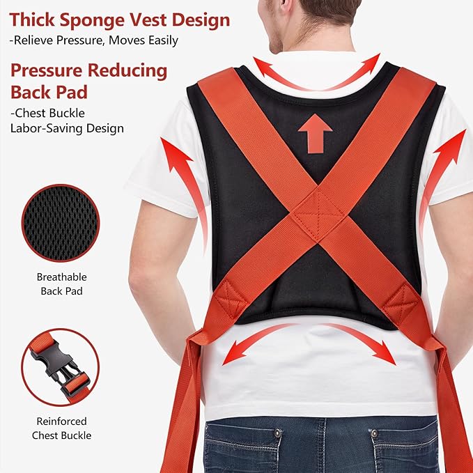 KEDSUM Moving Straps, 2-Person Lifting & Moving System, Anti-Slip Adjustable Lifting Straps Moving for Furniture, Appliances, Mattresses, Heavy, Bulky Objects Up to 800lbs(with Back Support)
