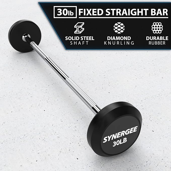 Synergee Fixed Barbell – Pre Weighted Straight Steel Bar