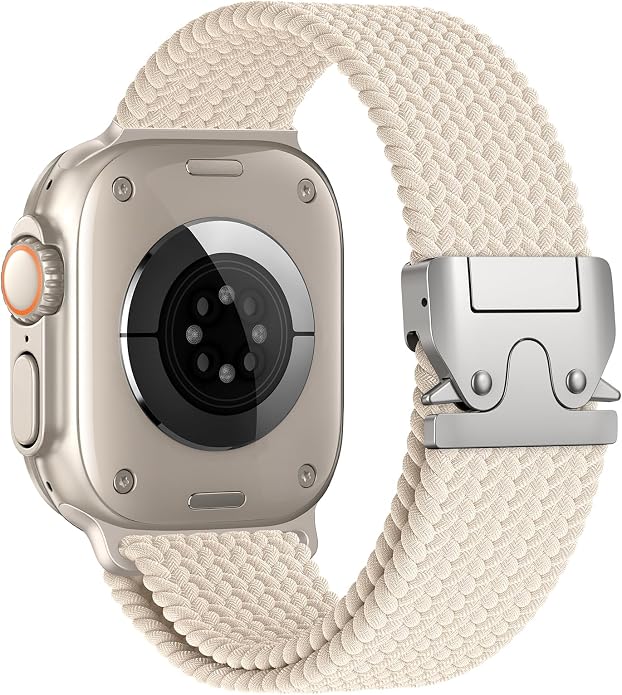 Elastic Sport Band for Apple Watch Ultra 3/2/1 Bands 49mm 46mm 45mm 44mm 42mm 41mm 40mm 38mm Men Women, Adjustable Parachute Buckle Nylon Fabric Wristband for iWatch Series 11 10 SE 9 8 7 6 5 4 3