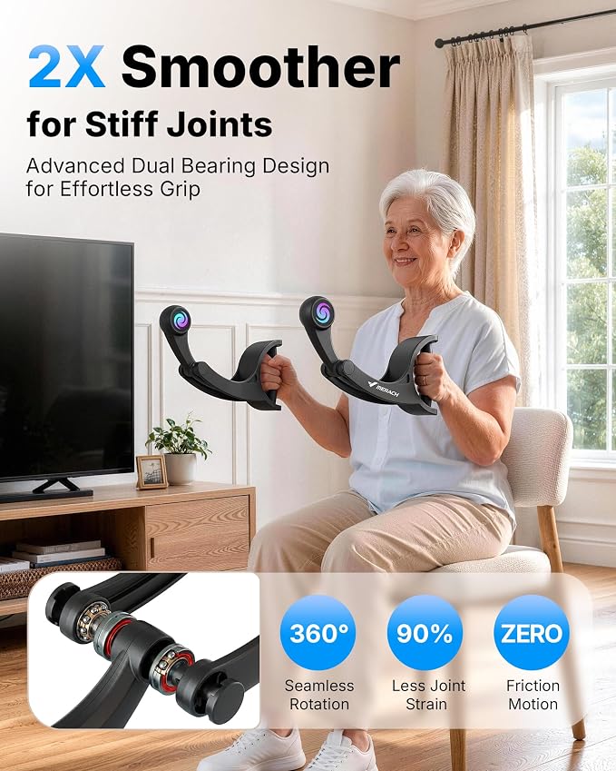 Merach Ropeless Battle Ropes, Forearm Strengthener Arm Trainer | Portable Wrist-Friendly Trainer, Ergonomic Grip, Arm Exercise Equipment for Forearm Strengthening