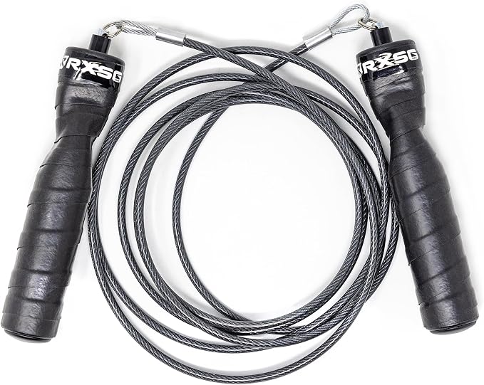 Rx Smart Gear Jump Rope - Black Ops Ergonomic Handles with Trans Black Cable Buff 3.4 | Jump Smart Weighted Speed Rope for Sports & Fitness, MMA, HIIT, Cardio Workout