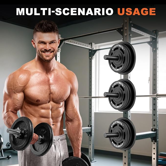 EVERYMATE Weight Plate Holder Power Rack Attachment 2 Inch Olympic Plate Storage Power Squat Rack Holder Weight Plates for 2x2 3x3 2x3 Power Cage Accessories Weight Plate Rack