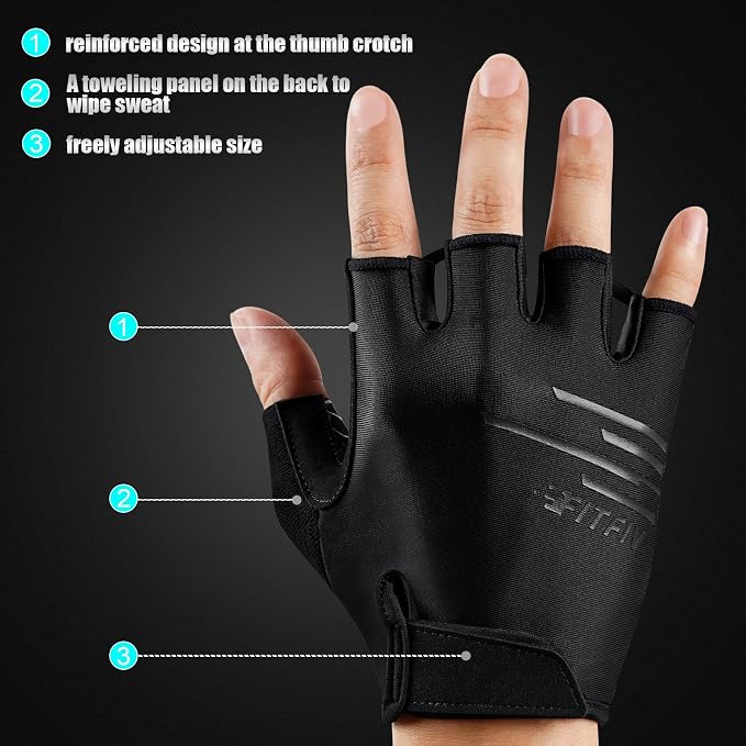 Cycling Gloves Bike Gloves for Men/Women Half Finger Biking Gloves Exercise Workout Gloves Suitable for Outdoor Sports, Gym, Weight Lifting, Rowing and Motorcycle