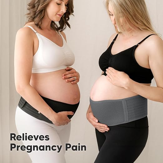 KeaBabies Pregnancy Belly Bands for Pregnant Women,1pk (Mystic Gray, M/L) | Soft, Breathable, Maternity Belly Support Band, Easy Adjustable Maternity Belt for Back, Pelvic Support, Comfortable