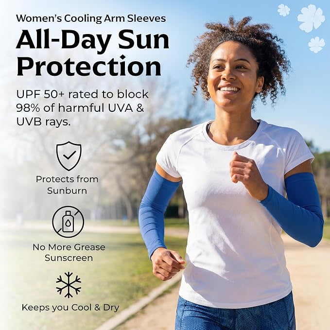 SportsTrail Cooling Arm Sleeves for Men & Women – Breathable, UV Sun Protection, Sports Arm Sleeves for Women, Men & Youth