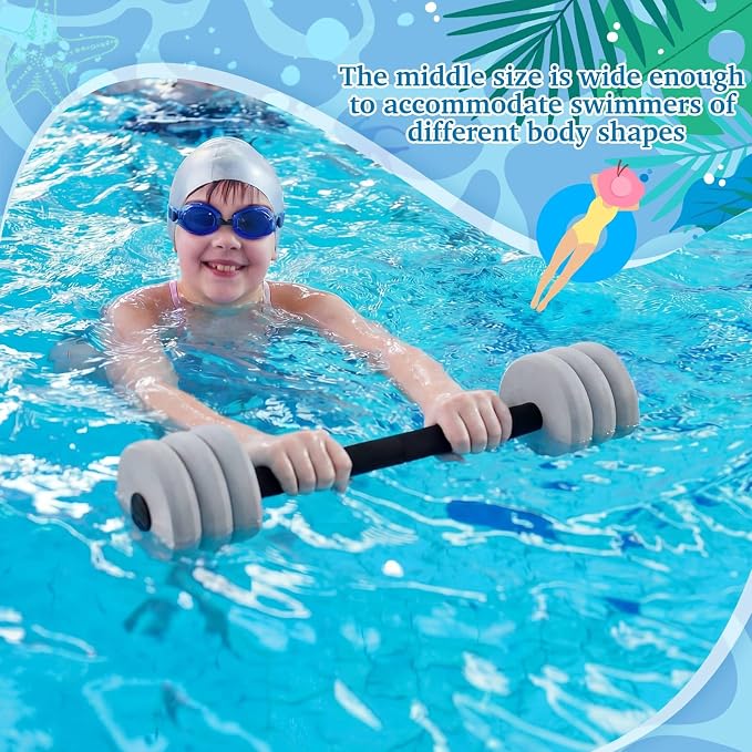 Soulchen Long Aquatic Exercise Dumbbells Pool Exercise Foam Water Weights Dumbbell Aquatic Pool Barbells with High Density EVA Foam for Swim Water Aerobics Workouts Loss