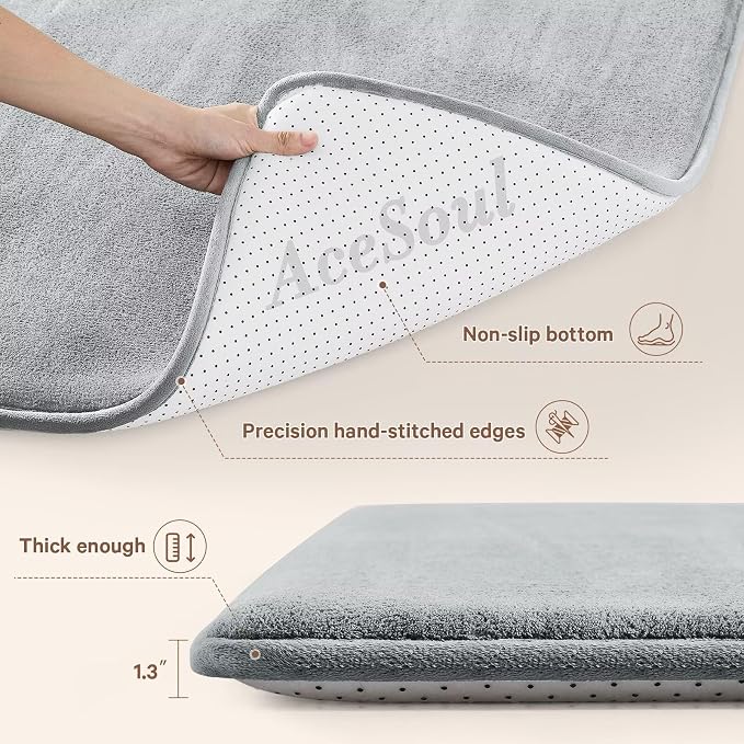 Baby Play Mat for Floor,Ultra Thick Elastic Foam 50"x50" Playmat Tummy Time Muscle Crawling Exercise Activity Cushion Gym Mat Nursery Playroom Area Kids Rug for Babies, Toddlers,Infants,Light Grey