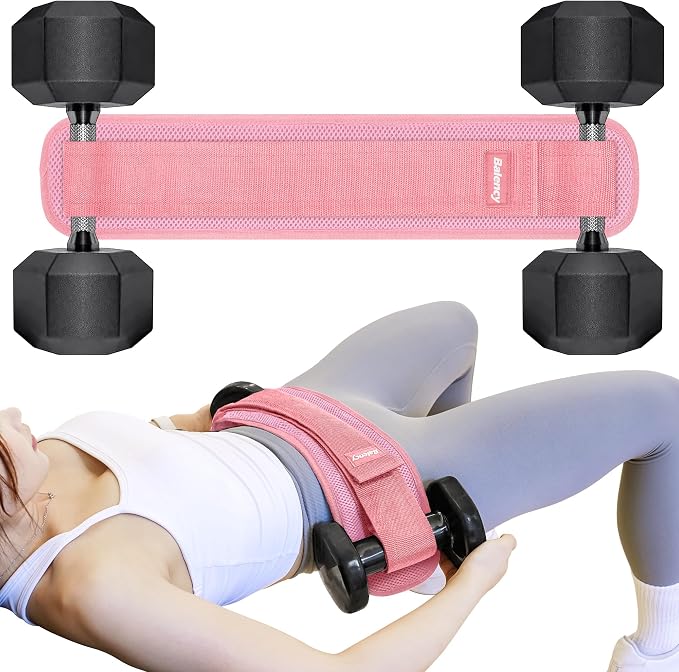 Hip Thrust Belt, Balency Hip Thrust Belt for Dumbbells Heavy, Booty Belt for Hip Thrust, Slip-Resistant Padding Hip Thrusts Belt for Gym or Home Workouts, Hip Thrust Band for Dumbbell Kettlebell Plate