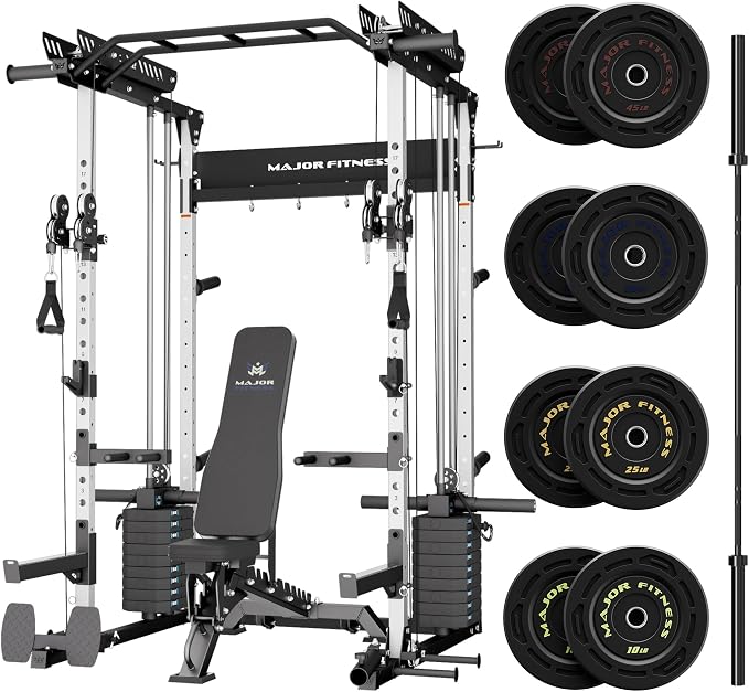 Major Fitness Drone MAX Power Rack with Weight Stacks, All-in-One Home Gym — 2500LB Capacity, Dual LAT Pull-Down & Cable Crossover, Heavy-Duty Full-Body Workout Power Cage