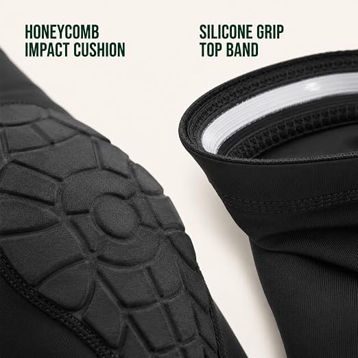 AceList Kids Youth Elbow Pads (Pair) - Honeycomb Padded Compression Arm Sleeves for Baseball, Softball, Volleyball & Basketball - Youth Elbow Guard for Boys & Girls Ages 5-15