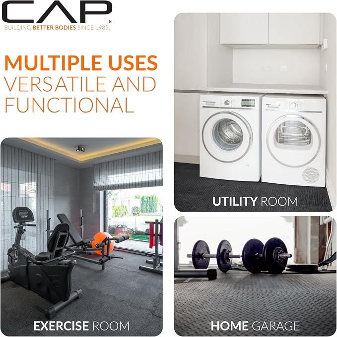 CAP Puzzle Exercise Mats | 1” Thick EVA Interlocking Foam Tiles for Home Gym Flooring | Multiple Options