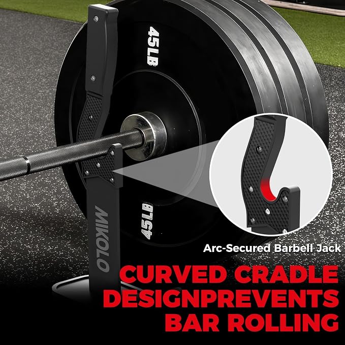 Mikolo Deadlift Jack Barbell Jack Unload 660LB Barbell Stand with No-Slip Handle for Loading & Unloading Weight Plates for Deadlift Exercise, Weight Training