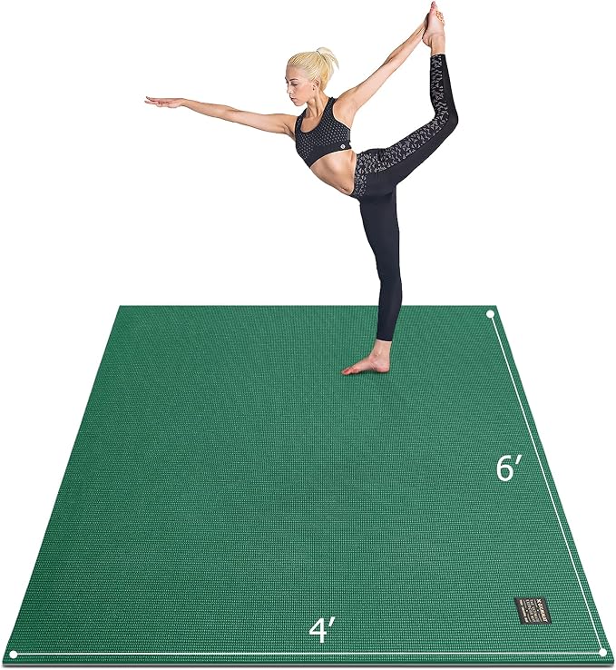 GXMMAT Large Yoga Mat 6'x4'/6'x6'/7'x5'(7mm/9mm), Extra Thick Workout Mats for Home Gym Flooring,Ultra Comfortable Non-Slip Quick Resilient Barefoot Wide Exercise Mat for Pilates,Stretching,Meditation
