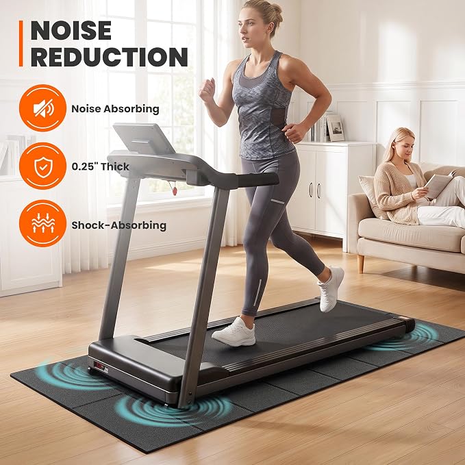Stepwaver Walking Pad Mat, 71"x32", Treadmill Mat for Hardwood Floors | High Density, 1/4 Thickness, Foldable, Floor Protection for Bike, Elliptical, Treadmill, Walking Pad