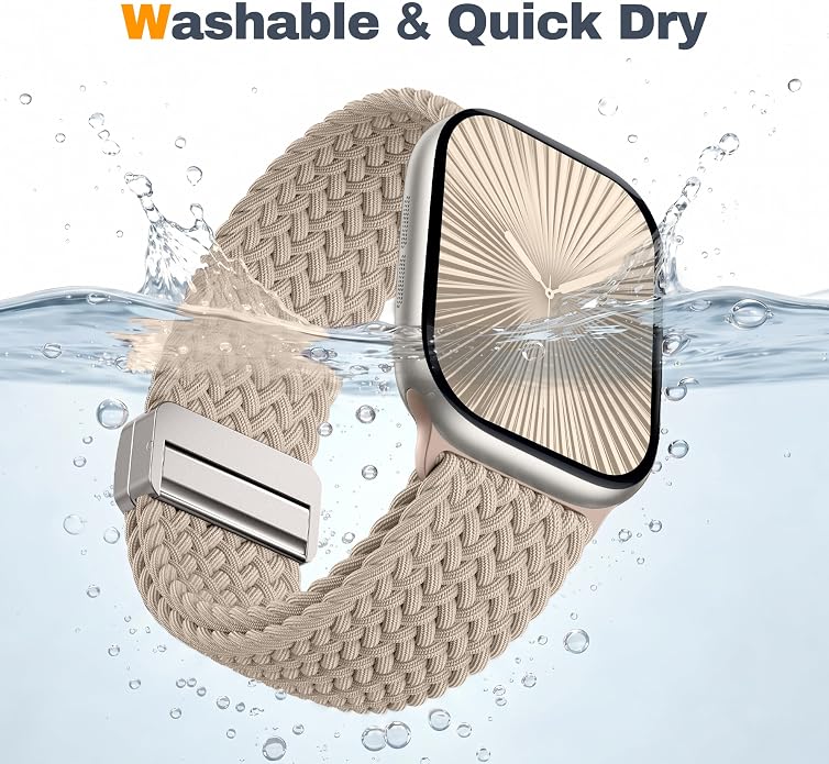 Laffav Braided Stretchy Band Compatible with Apple Watch Bands 42mm 40mm 41mm 38mm 44mm 45mm 46mm 49mm for Women Men, Magnetic Nylon Solo Loop Sport Strap for iWatch Series 11 10 9 8 7 6 5 4 SE Ultra