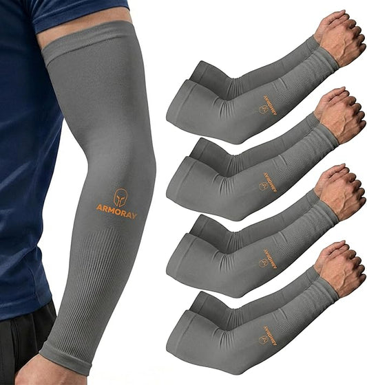 ARMORAY Arm Sleeves for Men and Women - UV Sun Protection Cooling Compression - Tattoo Cover Up Sleeve for Daily Wear & Work