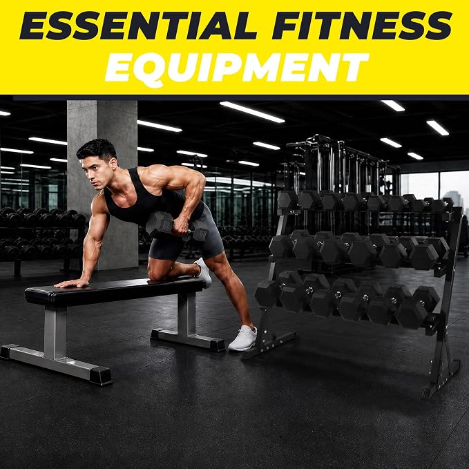 Hulkfit 60-550 lb Dumbbell Set, Rubber Coated Hex Dumbbells, Weights Dumbbells Set for Home Gym Training, Hand Weights for Women & Men