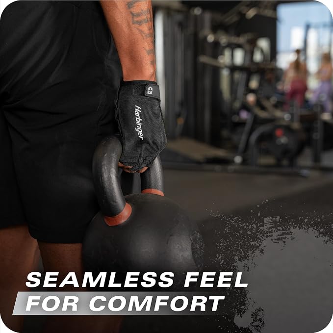 Power Gloves 3.0 - Durable Half Finger Weightlifting Gloves with Adjustable Wrist Closure, Breathable Leather Palm, Men's