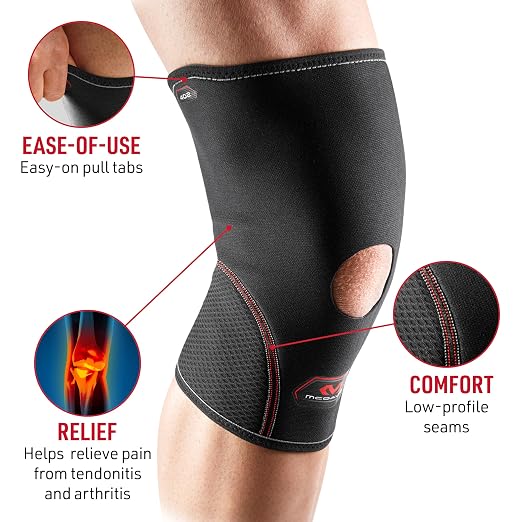 McDavid Knee Compression Sleeves Men/Women, Open Patella Knee Brace, Stabilizer for Minor Arthritis, Bursitis, Tendonitis, Patellar Support, Single Unit