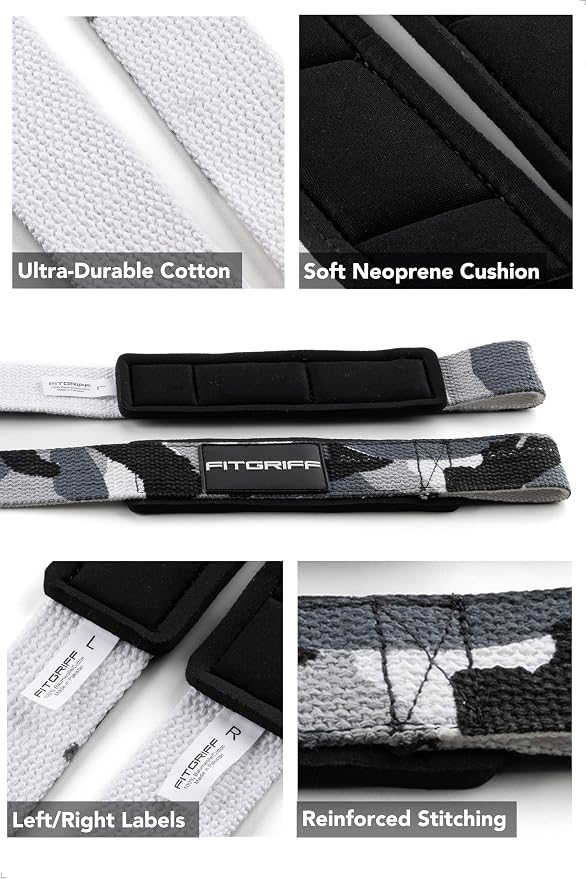 Fitgriff® Lifting Wrist Straps for Weightlifting, Gym, Deadlift, Workout (Made of Premium Cotton & Padded) - Men & Women