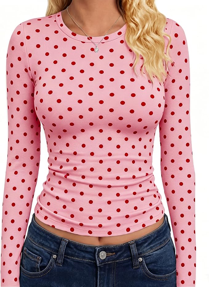 GAYHAY Long Sleeve Shirts for Women Tops Fitted Clothes Fall Fashion 2026 | Basic Tees, Girls School Outfits, Y2k Winter Tshirt, Tight Underscrub, Workout Casual, Cute Trendy Plain Compression Layering