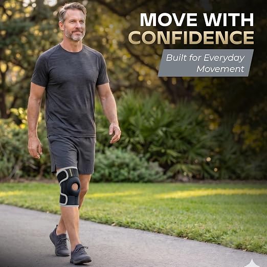 Knee Brace for Women & Men - Adjustable Patella Support & Side Stabilizers | Patella Gel Pad, Compression Support, Meniscus Support, ACL & MCL Support, Knee Pain Relief, Please Check Size Chart (XL)