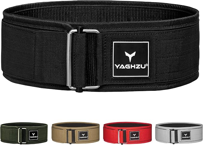 Quick Locking Weight Lifting Belt - Adjustable Lifting Belt for Powerlifting, Squat, Deadlift and Back Support, 4 inch Gym Belt for Men and Women